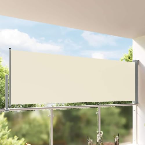 Store latéral haut de gamme en polyester crème avec fixation fer robuste - 2