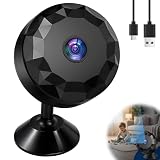 Voltvera Mini kamera 720P Full HD WLAN, kamera do monitoringu wewnątrz, transmisja na żywo, aplikacja do monitoringu z akumulatorem, mała kamera bezpieczeństwa WiFi, kompaktowa mikro-kamera, czujnik