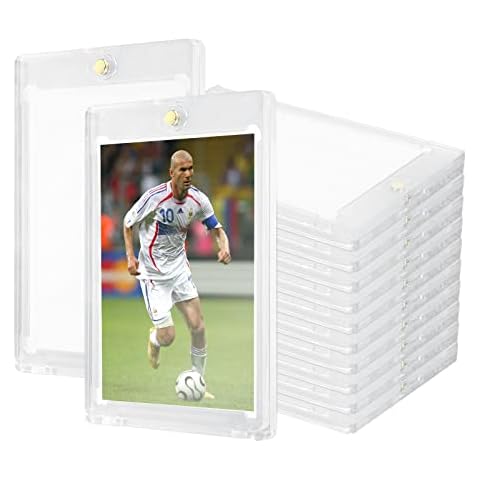 12 Pcs Magnetic Card Holder 35pt Baseball Card Display Case, Magnetic Card Protectors Hard Plastic Cards Sleeves for Trading Cards, Magnet Top Loader Fit Game Sports TCG MTG YUGIOH Pokemon Card Cover