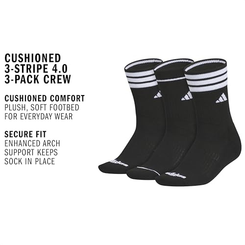 Image of adidas Cushioned Crew Socks 3-Pairs Durable & Comfortable