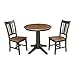 IC International Concepts Chairs Dining Table Set, Hickory/Washed Coal