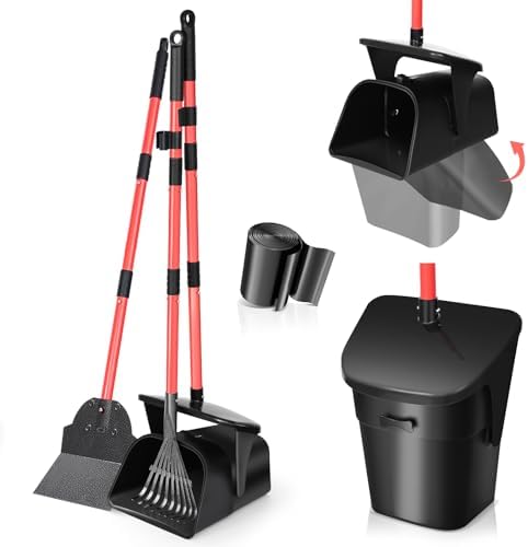 Dog Pooper Scooper with Bags & Dispenser