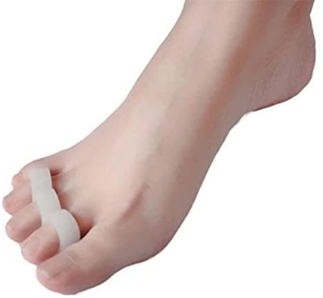 4 Separatori 3 anelli per dita dei piedi, cuscinetti in gel per dita dei piedi a martello in silicone, per sollievo dal dolore per dita a martello, dita sovrapposte,