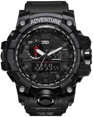 V2A Analogue - Digital Men's Watch (Black Dial Blue Colored Strap)