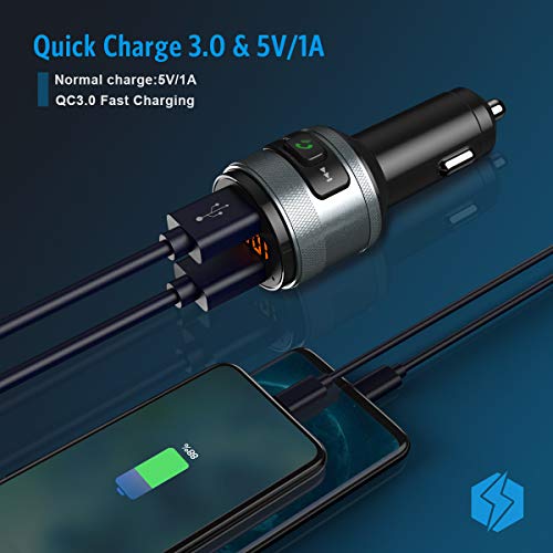 Criacr Bluetooth Fm Transmitter For Car, Wireless Radio Transmitter Adapter Car Kit, Mp3 Music Player, Dual Usb Ports, Qc3.0 Quick Charging, Hands Free Calling, Support Usb Flash Drive #TOP3