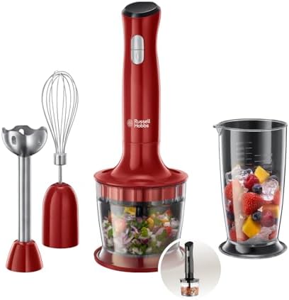 Russell Hobbs Desire 24700-56 3-in-1 Hand Blender (500 W, Red, St...