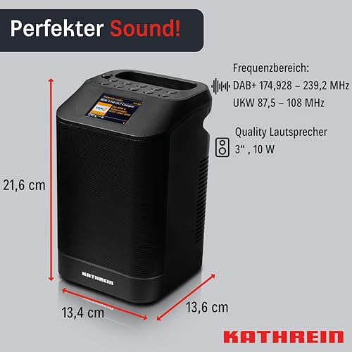 Kathrein DAB+ 10 Tower - Modernes und tragbares FM-/DAB+/Internetradio | DAB Plus Radio | Digitalradio DAB+ & UKW, Internetradio | WLAN Radio mit Bluetooth für Streaming, Aux 3,5mm – Bild 6