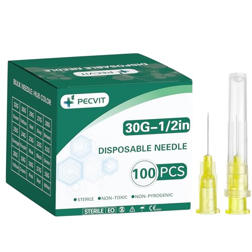 Image of 100Pack 30Ga 1 /2 inch Needles Luer Lock for Refilling Ink | Individually Packaged