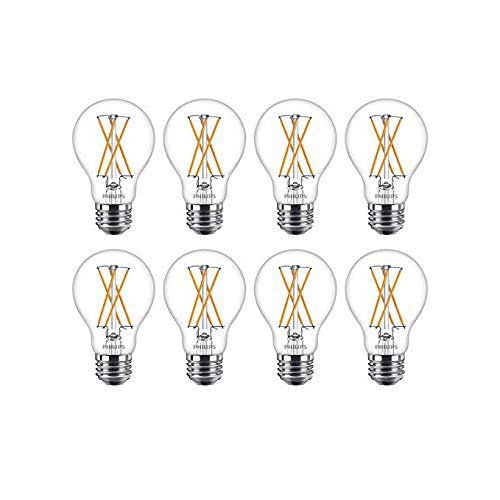 Philips LED Classic Glass Dimmable A19 Light Bulb: 800-Lumen, 2700-Kelvin, 8 Watt, E26