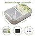 Itopor Wheat Straw Bento Box Adult, Leakproof Lunch Box Kids, BPA-Free Microwave Safe Lunch Containers with 3 Compartments (White, Regular Size)
