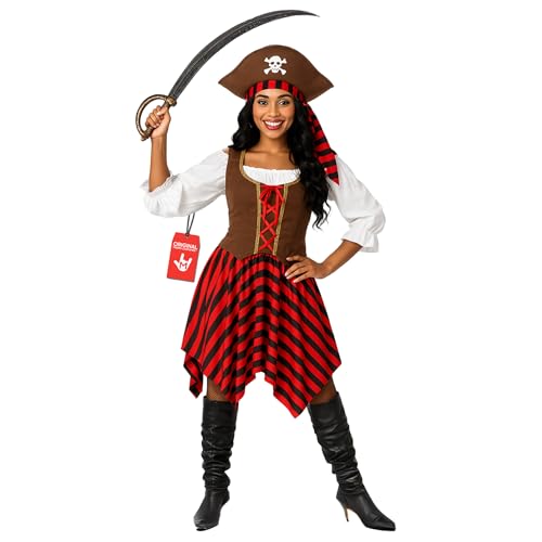 fun shack Women's Pirate Costume - Adult Pirate Wench Outfit for Halloween, Dress Up, Themed Parties, Cosplay, X-Large