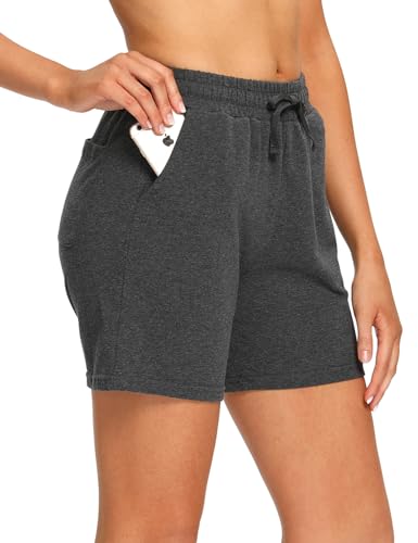 EZRUN Womens Bermuda Shorts Summer Sweat Shorts with Deep Pockets Cotton Shorts for Women Gym Workout2