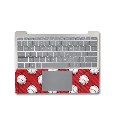 Image of MightySkins Carbon Fiber Skin Compatible with Microsoft Surface Laptop Go 3 (2023) Full Wrap Kit - Tiled Baseball | Protective Durable Textured Carbon Fiber Finish | Made in The USA