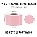 HYBSK 2 Inch Pink Flower Thermal Labels for Personalized Custom Supplies - Cute Thermal Printer Label for Small Business - 500pcs per Roll (Flower)