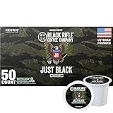 Black Rifle Coffee Company Just Black, 50 Count, Medium Roast K Cups - Single Serve K Cups Coffee Pods - Kcup Pods Compatible with 1.0 & 2.0 - Made from Arabica Beans