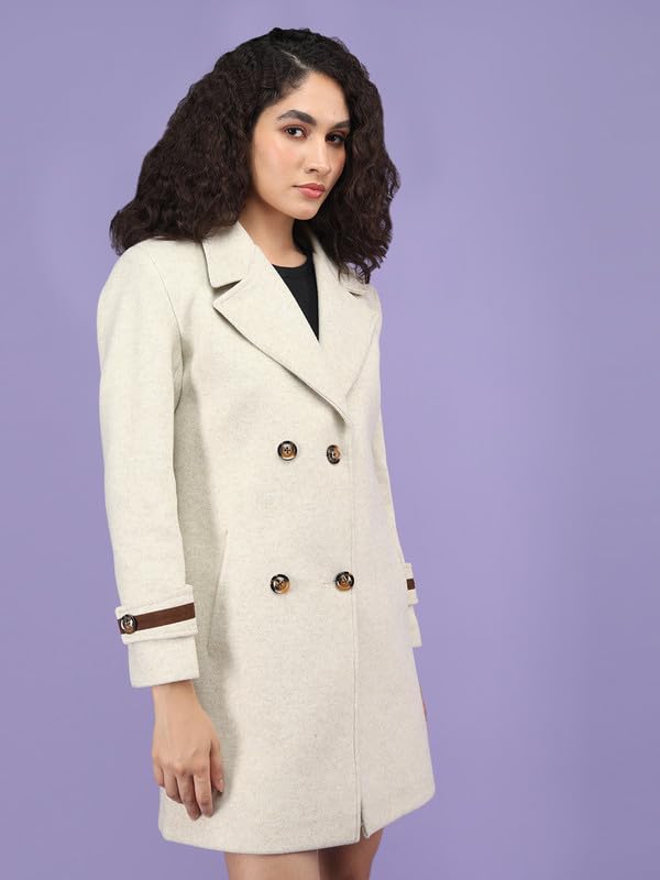 Image of PLAGG Women's Notched Lapel Long Overcoat