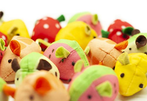 Fashion's Talk Mouse Cat Toys Assorted Catnip Cat Toys Fruit Mice Variety Pack Plush Catnip Mice 20 Count #TOP6