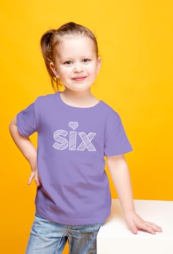 6th Birthday Shirt Girl Toddler Outfit 6 Year Old Girls six Happy Bday Sixth Gift Heart tee2