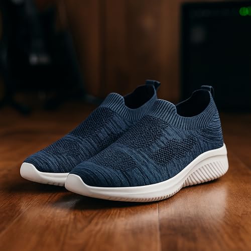 Image of Shinewalk Cruise Men's Lightweight Slip-On Walking Shoes | Breathable Knit Upper, Soft Memory Form Sole & All-Day Comfort.