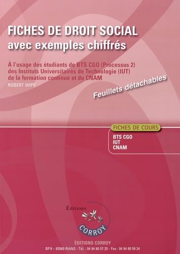 Fiches de droit social avec exemples chiffrés BTS CGO IUT CNAM