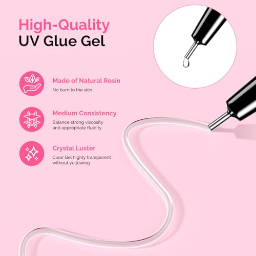 Image of MelodySusie 15g Pinpoint Nail Rhinestone Glue for Nails Super Strong Gel for Nail Charms Gems 3D Nail Gel UV Nail Glue for Nail Art Design Nail Chrome