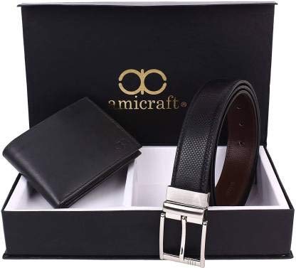 Image of Amicraft Men's Combo Pack Of Wallet & Belt