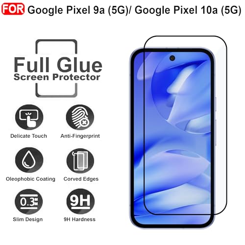 Image of CEDO Tempered Glass for Google Pixel 9a / Pixel 10a (5G) | Screen Protector Full HD Quality Tempered Glass Anti-Scratch Edge to Edge Coverage with Easy Installation Kit (Black)