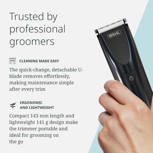 Image of Wahl Fidela Cordless Trimmer for Pets, 6,000 RPM Rotary Motor, 2 hours Run Time, 4.5mm Cutting Length with Detachable Blade for Easy Cleaning, USB C Type Charging, Versatile Cordless Trimmimg in Sensitive Areas.