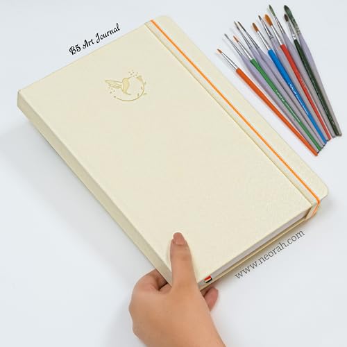Image of NEORAH - B5 - ART JOURNAL | 200Gsm Dotgrid Notebook |160 Pages(25.0 x 17.5 cm) | Lay Flat |Hard Cover Bullet - Journal | 3 Bookmarks |Elastic Closure | Inner BackPocket | Ideal- Bujo,Art (AFTER GLOW)