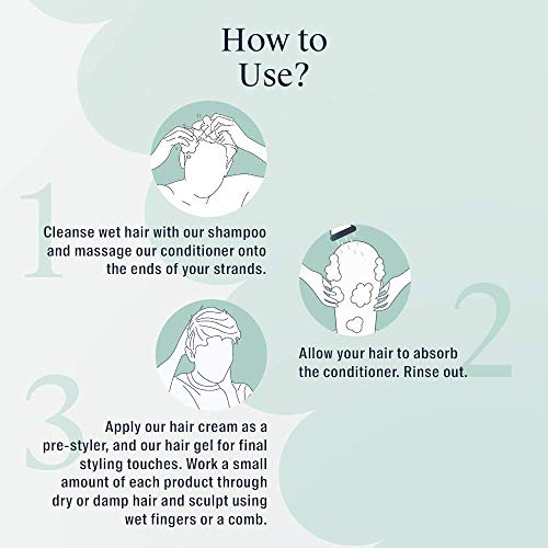 Image of Arata Natural Hair Care Essentials For Women & Men With Cleansing Shampoo (300 ML), Conditioner (300 ML), Hair Gel (150 ML) & Hair Cream (100 ML) | All-Natural, Vegan & Cruelty-Free | Plant-Based, Non-Toxic Hair Cleansing & Styling