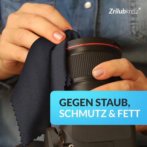 Zrilubkrelz® 8 Brillenputztücher in Optikerqualität - 20 x 20cm - Mikrofaser - Extra Weich & Saugstark