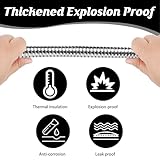 Shower Hose 2m Stainless Steel Shower Pipe Anti-Kink Universal Shower Head Hose Replacement Extra Long Shower Hose Fit G1/2 Standard Replacement Hose with Washers,High Pressure Resistance Chrome - Image 4