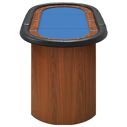 LAPOOH Pokertisch 10 Spieler Blau 160x80x75 cm, Poker Table, Spieltisch, Blackjack, Poker Tisch, Roulette Tisch, Deko Casino Poker – Bild 5