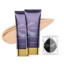 Body Makeup, Body Coverage Perfector & Complexion Perfector with Powder puff, Sweat-Resistant Transfer-Resistant Leg & Body Foundation, Tattoo Cover Up, Natural Radiant Finish,60ml-2pcs
