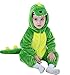 Doladola Baby Flanell Kapuze Spielanzug Dinosaurier Kostüm für Baby, Kinder Hooded Drachen Strampler Overall (Grüner Dinosaurier, 2,5-3,5 Jahre)
