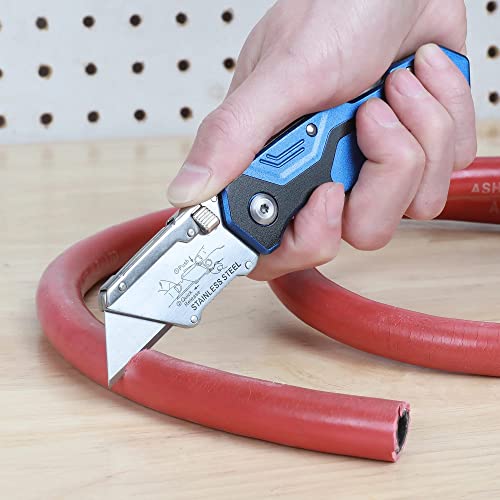 Kobalt Utility Knife & 11 Blades, Foldable Speed Release Quick Change Box Cutter #TOP2