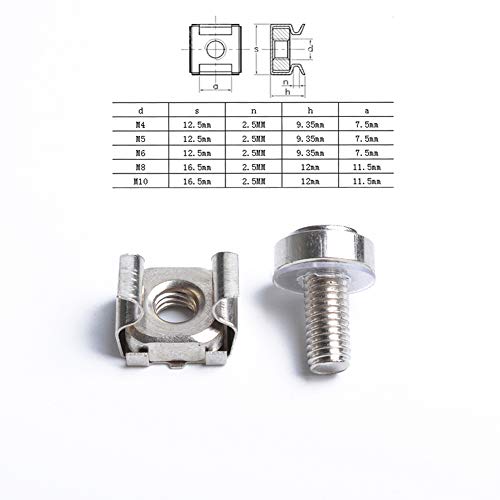 BEESCLOVER Auto 50pcs/Box Cage Nuts M5 + Mounting Screws M5x20