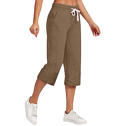 Linen Capri Pants for Women Plus Size Drawstring Cotton Linen Pants Elastic Waist Capris Casual Summer Trousers2