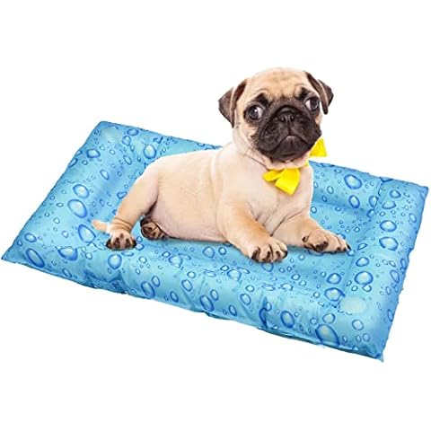 furrybaby Dog Cooling Mat, Pet Bed Dog Mat Self-Cooling Pad Cool Gel Bed Large Dog Cooling Pads Mats, No Need to Refrigerate or Freeze, Apply Indoors Outdoors Car(Droplets Bed Square S 40x50cm) Cover