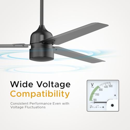Image of OAKTER 1200mm BLDC Ceiling Fan with IR Remote Control | BEE 5-star Rated Energy Efficient Ceiling Fan | High Air Delivery with LED Indicators (Black)