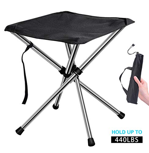 Chiitek Foldable Camping Stool Travel Chair Super Compact Ultralight Weight Tiny Size to