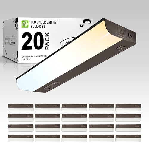 Image of ASD LED Under Cabinet Lighting Hardwired, 12 Inch 5W 2700K-5000K Selectable, 442LM, CRI90+, Direct Wire Linkable Under Counter Lights for Kitchen, Dimmable Under Cabinet Lights, Bronze, UL, 20 Pack