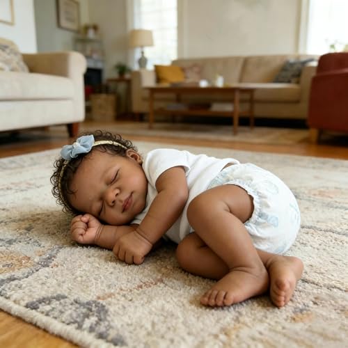Muñeca Reborn Negra Vinilo Suave 18 Pulgadas Realista miniatura 7