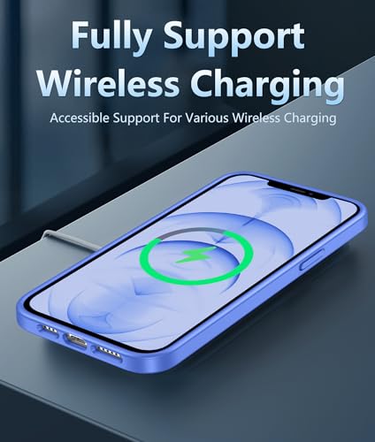 Image of FNTCASE for iPhone 12 Pro-Max Case: Clear Phone Cases Compatible with Magsafe Slim Anti Yellowing Military Grade Drop Protection Rugged Protective Transparent Cell Phone Cover (D-Ultramarine)