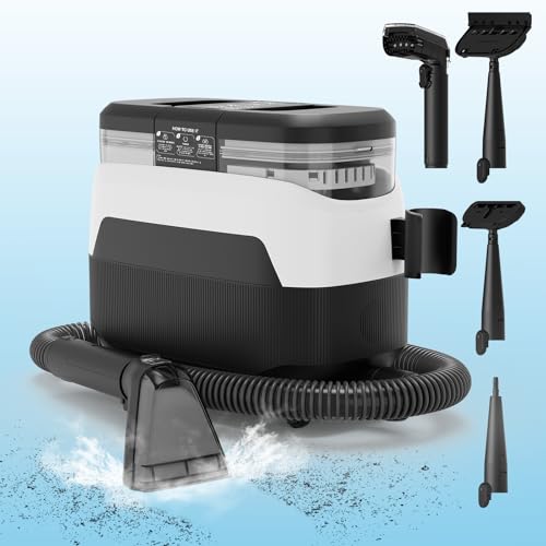 Sealong Dampfreiniger 1650W, Nasssauger mit 1250ML Wassertank, Waschsauger Teppichreiniger mit Hochtemperaturdampf für Teppich, Sofa, Vorhänge, Polster, Autositz, 12 kPa
