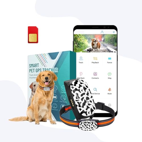 Image of FeTaca New Smart 4G Waterproof Pet GPS Tracker for Dogs, Small Cats & Other Animals with 1 Year Free Subscription of Tracking Platform & Data SIM