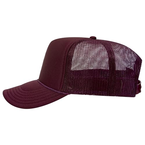 Image of OTTO Polyester Foam Front 5 Panel High Crown Mesh Back Trucker Hats in 97, Bulk, Wholesale