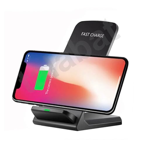 Image of Talabat (Pack of 2) Single Wireless Charger Stand Compatible with i-Phone Series14 /13 /12,Galaxy S23 /S22 /S21 /S20 /Note20 Series & Other Qi Devices (Black)