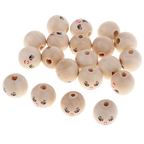 SNAPPSY 2x20pcs Natural Wooden Beads Loose spacers for DIY Crafts 22mm Girl-picture-22