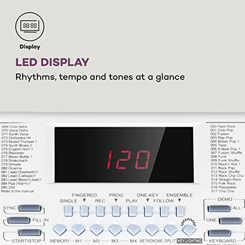 Schubert Etude 255 – LCD Leer Keyboard, E-Piano met 61 Toetsen, Led-Display, Verlichte Toetsen, 255 Ritmes, 24 Demosongs… - Les Beatles, Paul McCartney, John Lennon, RIngo Starr, George Harrison Schubert Etude 255 - LCD Leer Keyboard, E-Piano met 61 Toetsen, Led-Display, Verlichte Toetsen, 255 Ritmes, 24 Demosongs… – Image 5